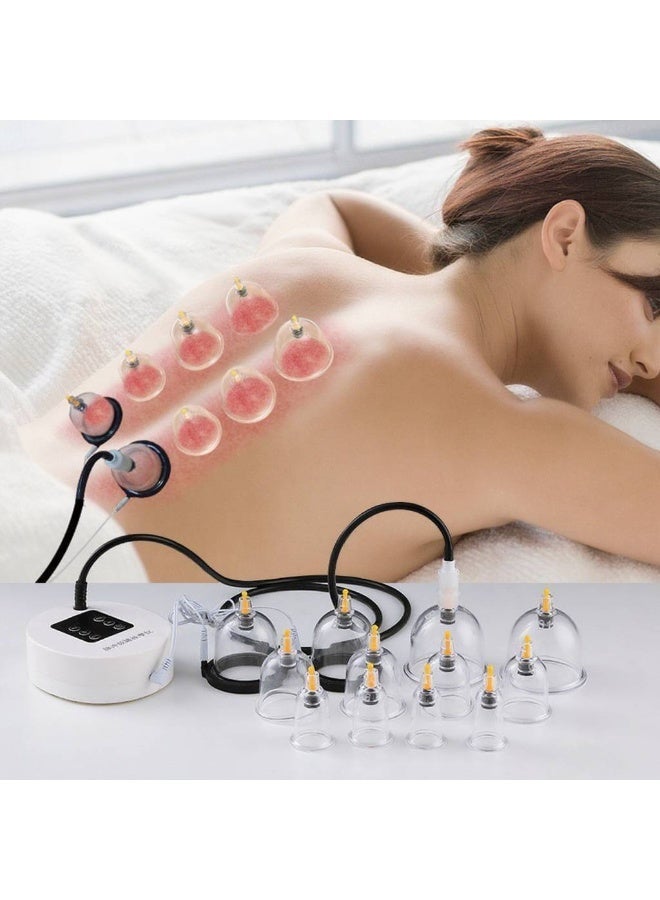 Sisily Electric cupping device with multiple cups, multi-function, home use, meridian suction, dredging, meridian vacuum cupping device with built-in pressure relief valve, 12 cups - Image 1